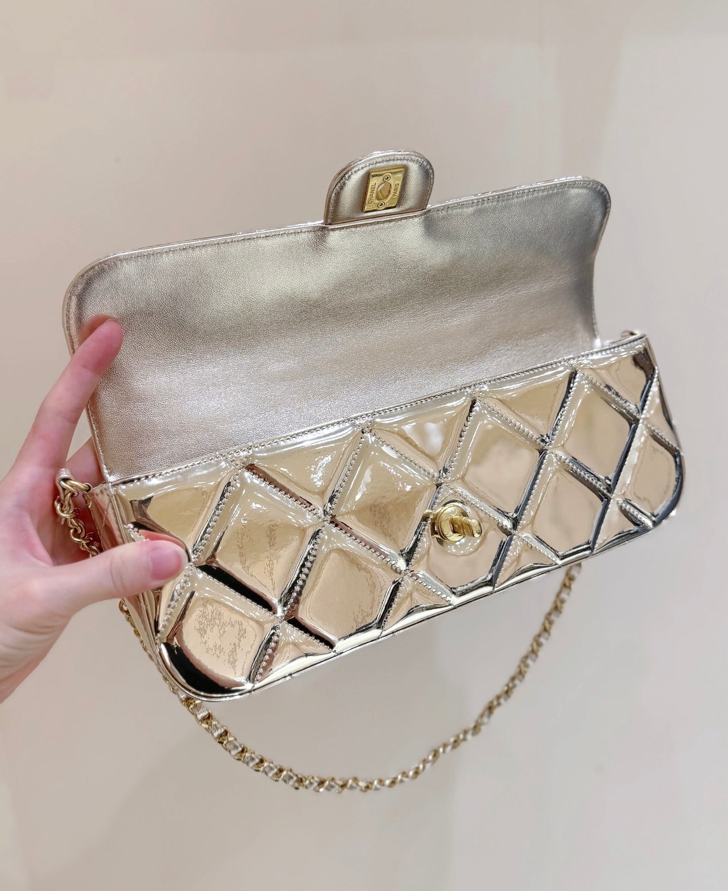 Chanel 2025 Bag 30cm Gold Shine Calfskin 345963