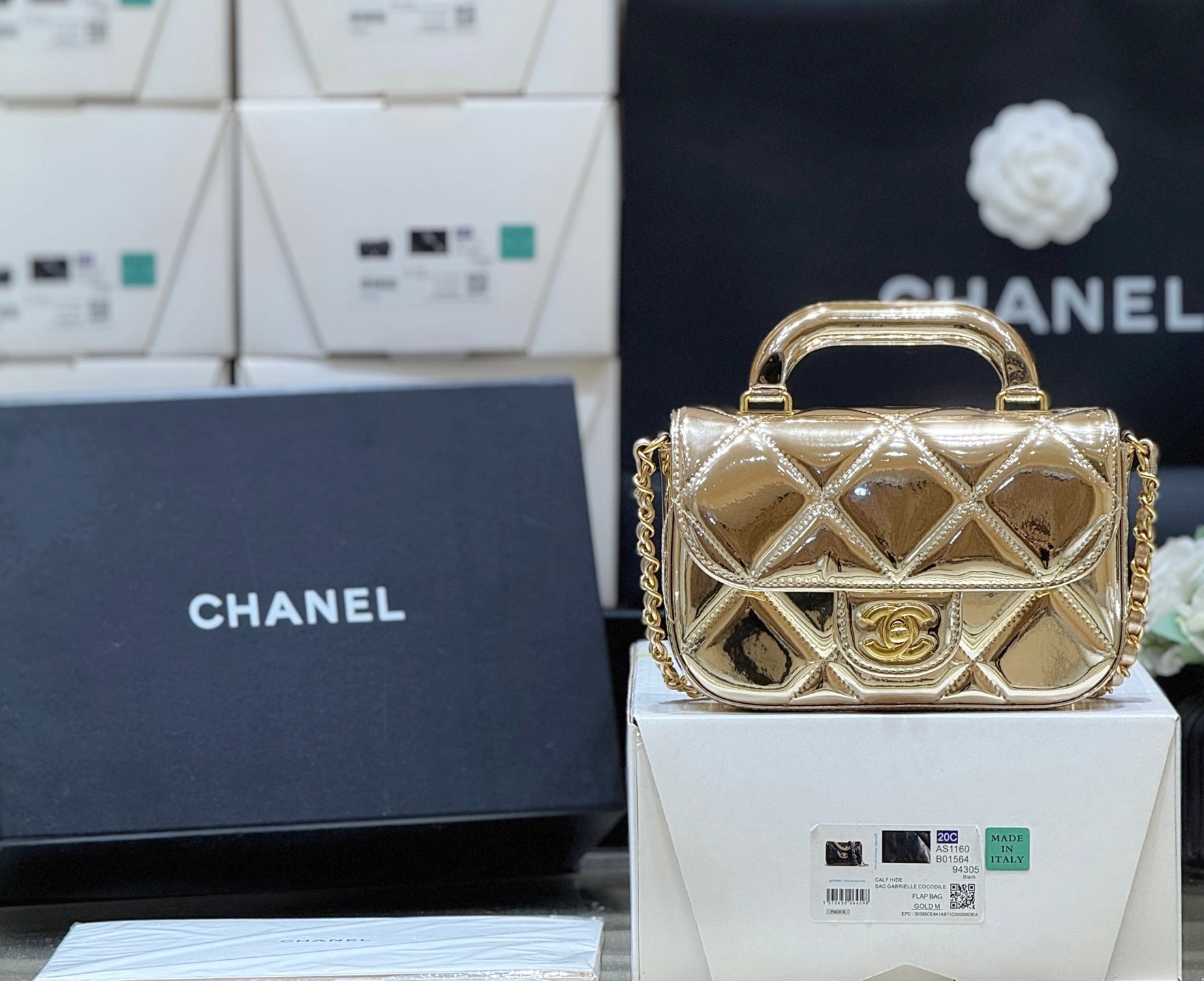 Chanel 2025 Bag Gold Shine Calfskin 345976