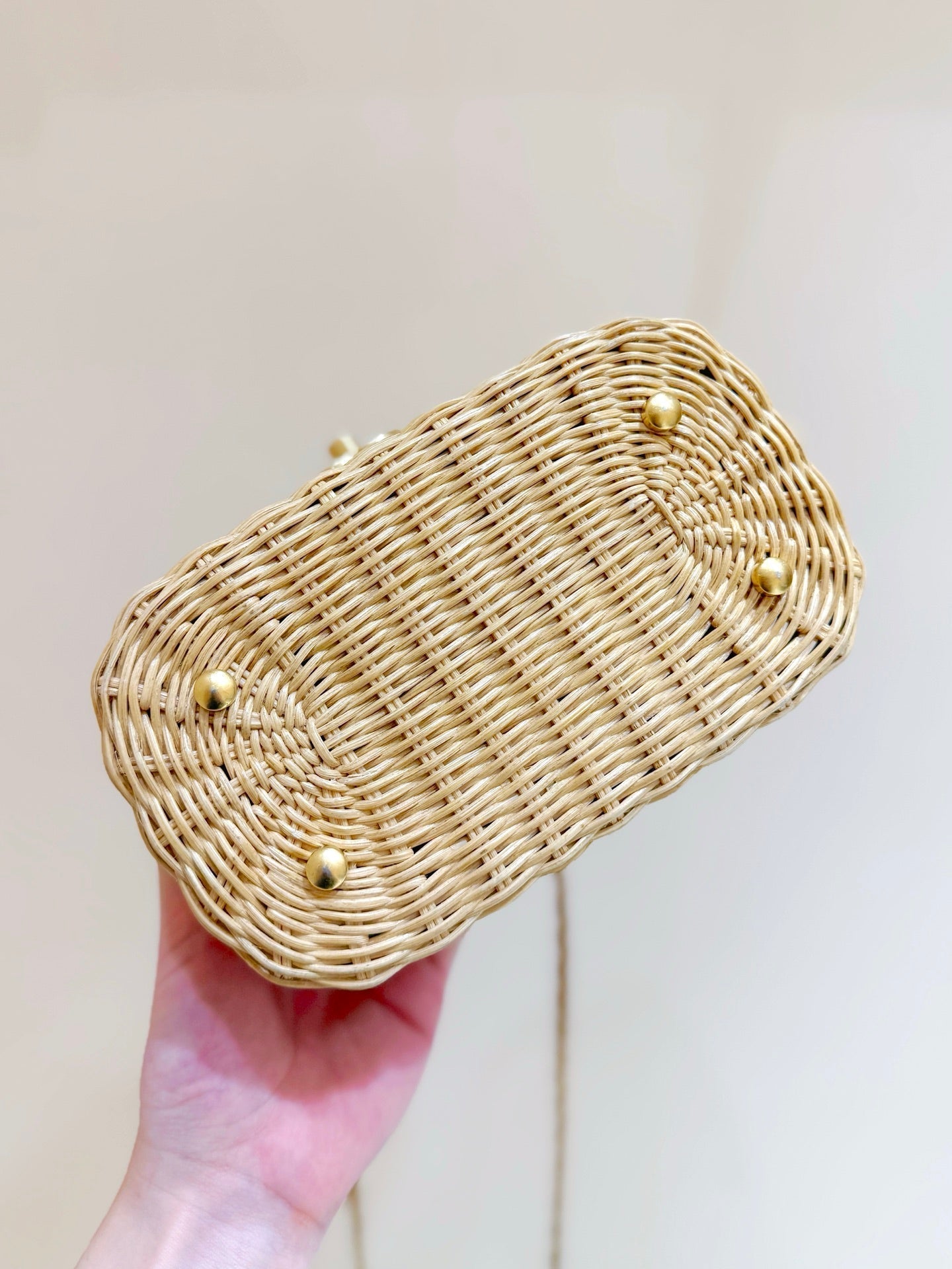 Chanel 2026 Vanity Case Beige Braided Rattan and Gold-Tone Metal