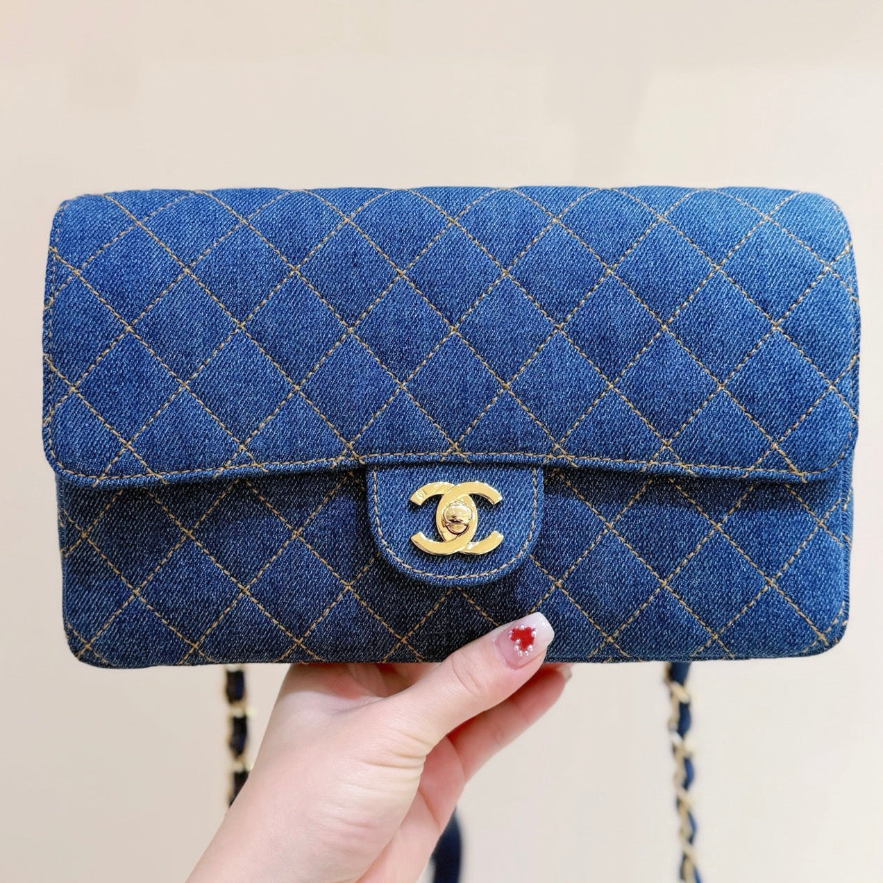Chanel 2026 Backpack 26cm Blue Denim Leather 289705