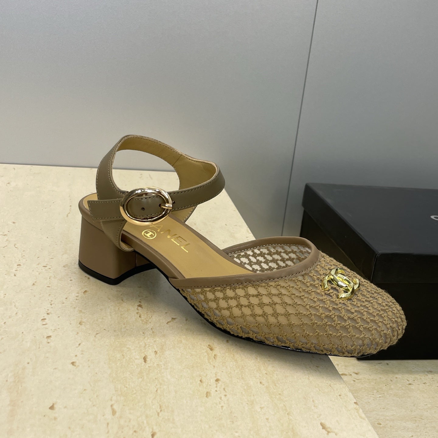 CC 26 Slingback Pump 45mm Beige Mesh Sheepskin 607481