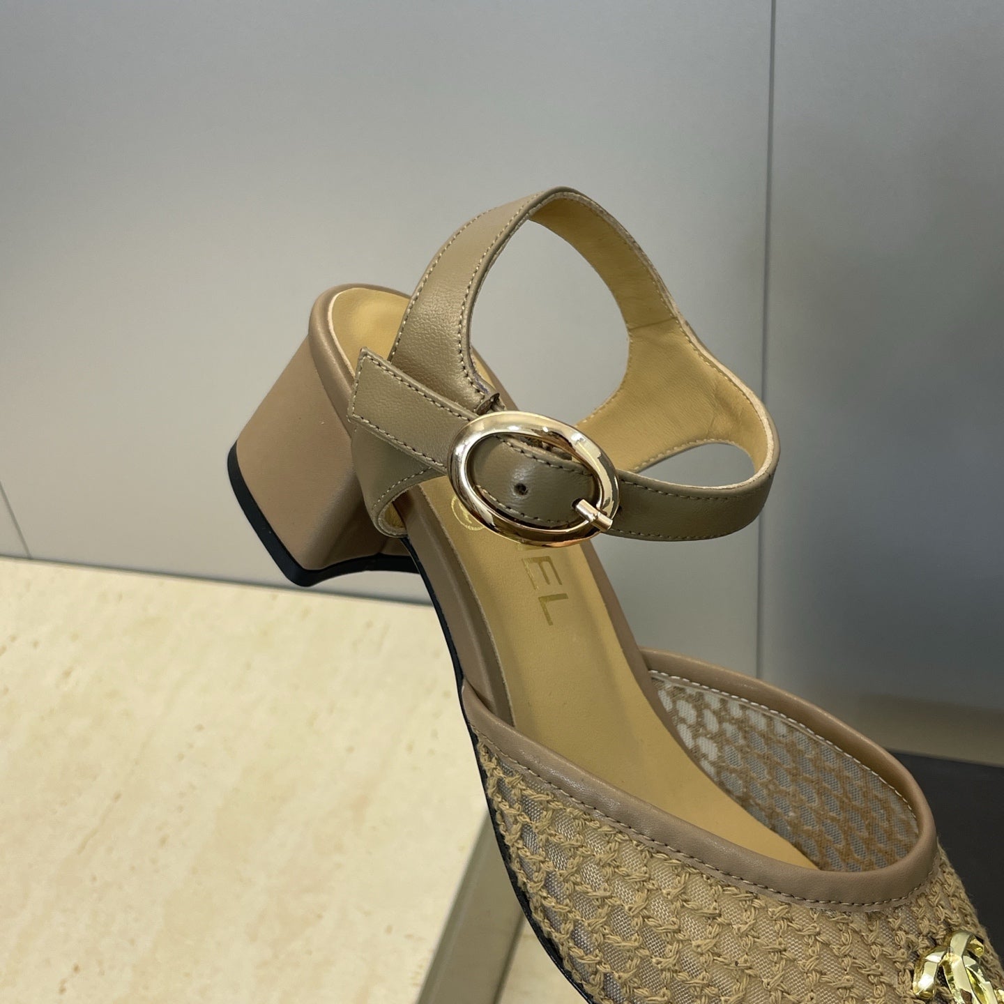 CC 26 Slingback Pump 45mm Beige Mesh Sheepskin 607481