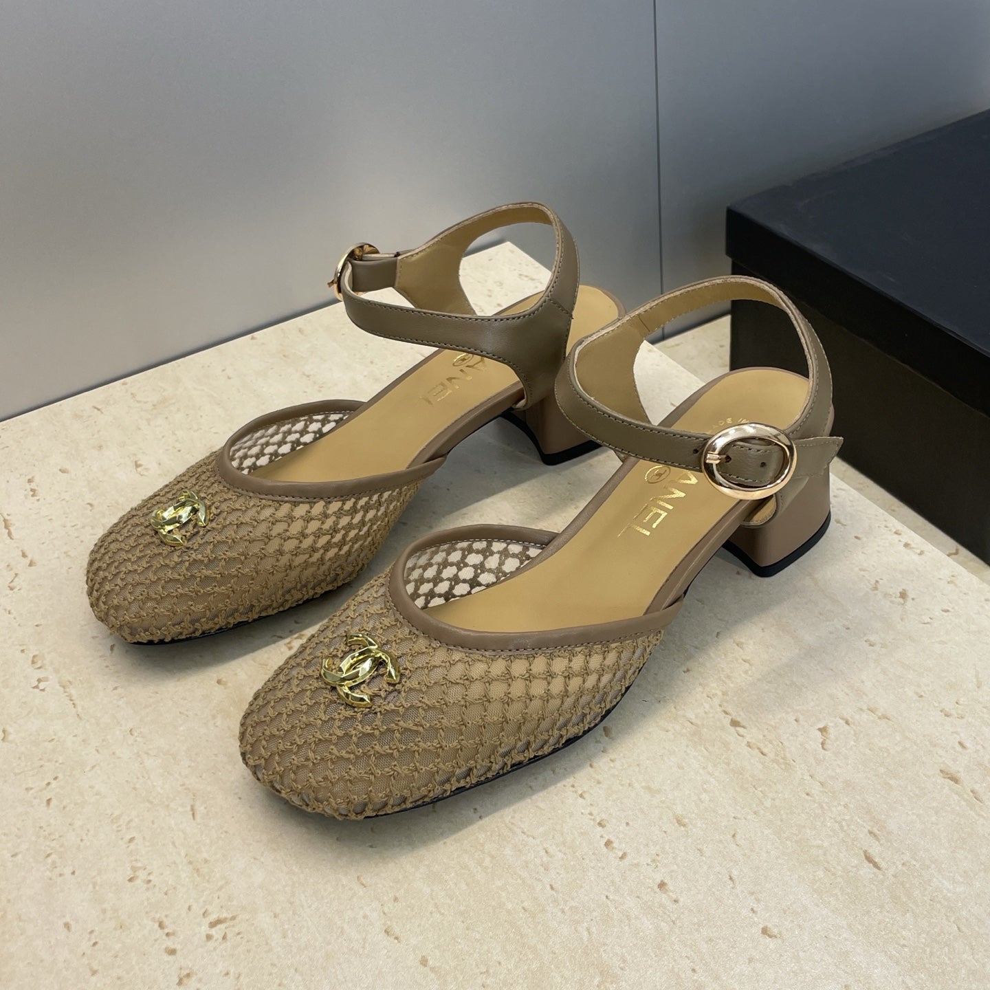 CC 26 Slingback Pump 45mm Beige Mesh Sheepskin 607481