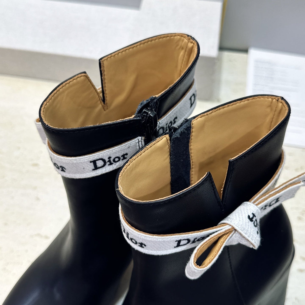 Dior 2026 Heeled Ankle Boots 80mm Black Calfskin 959182