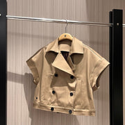 CD Shoulder Vest Jacket Beige Polyester