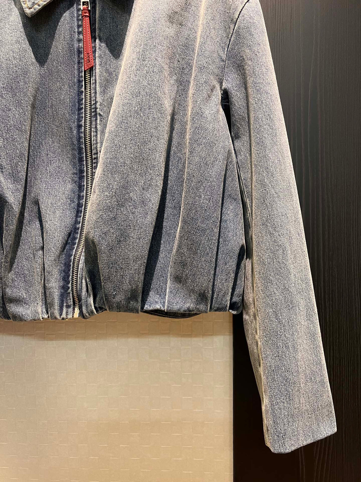 Loewe Draped Denim Jacket Blue Cotton