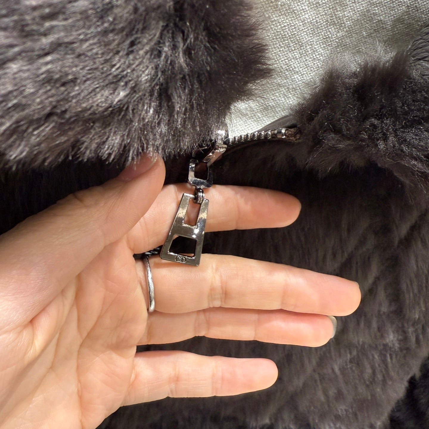 Dior 2025 Shearling Coat Black Wool