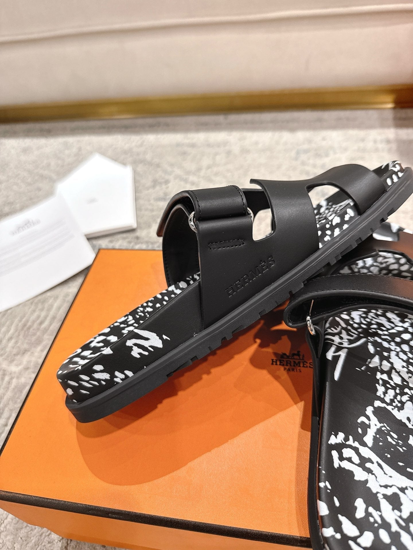 Hermes 2026 Chypre Sandal With Leopard Print 842028
