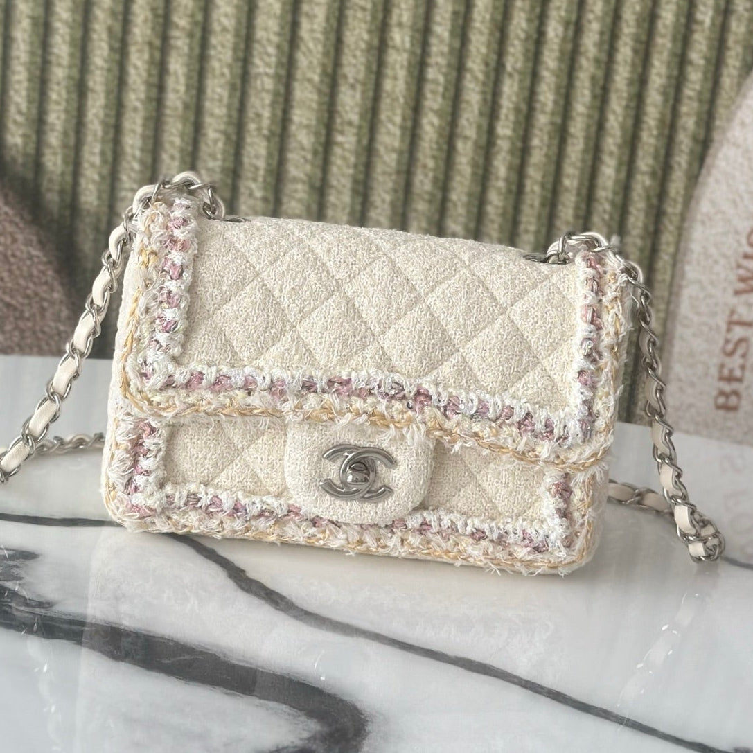 Chanel 2026 Mini Flap Bag Tweed Denim Leather