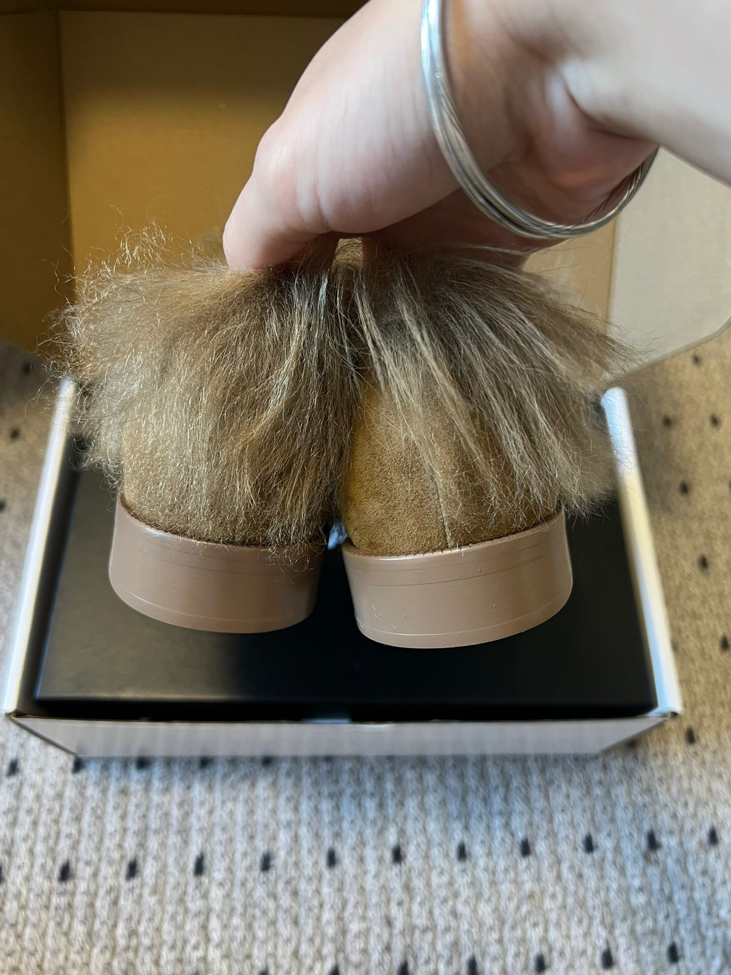 CC 26 Furry Loafer Brown Suede Kidskin and Shearling Lambskin 592925