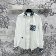 CD 25 Shirt White Blue Polyester