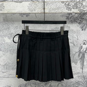 Loewe 25 Pleated Short Skirt Black Polyester Fiber