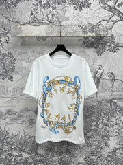 LV 25 Simple Basic Style Versatile T-Shirt White Cotton