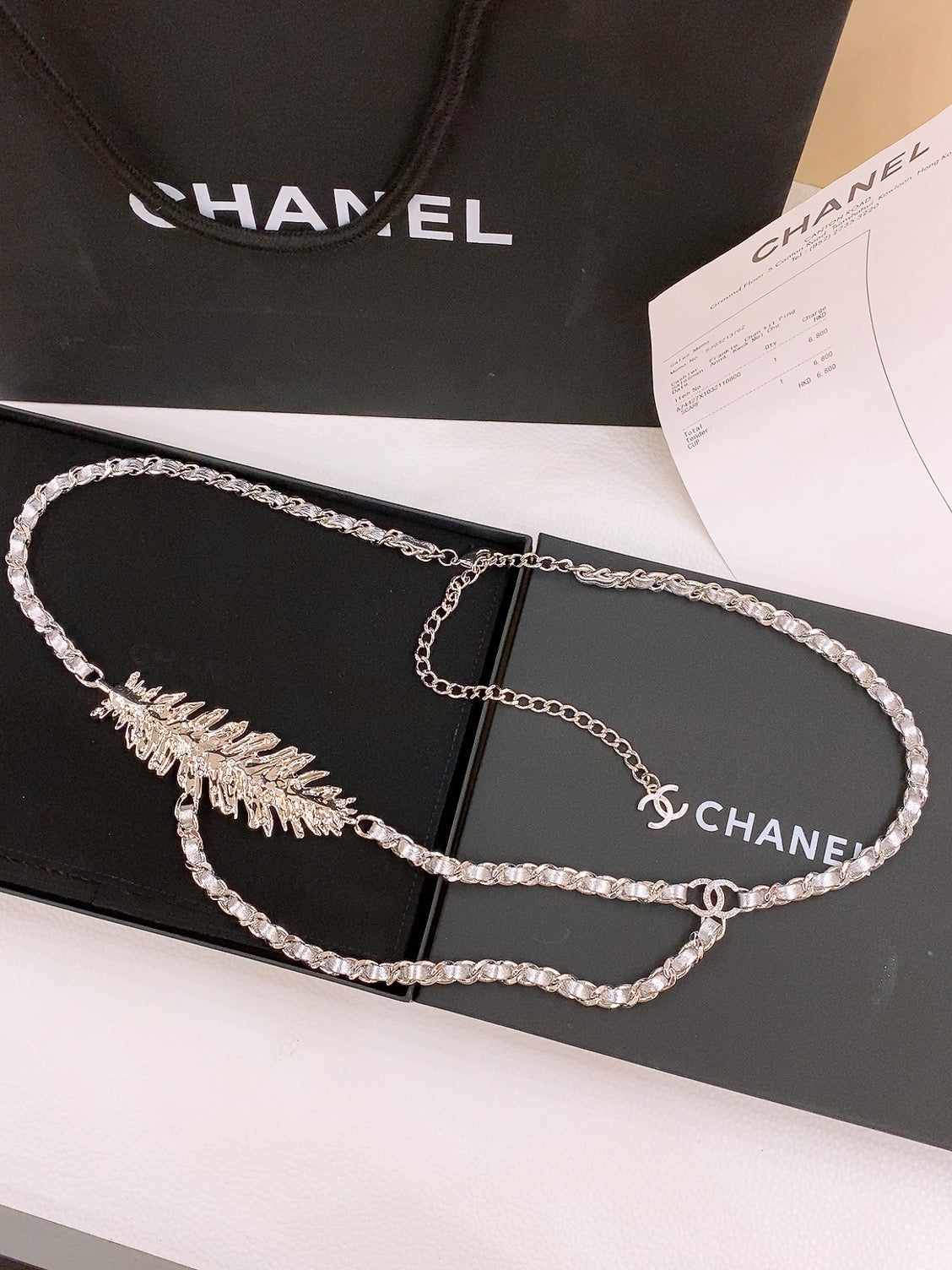 Chanel 2026 Crystal Leaf Chain Belt 214352