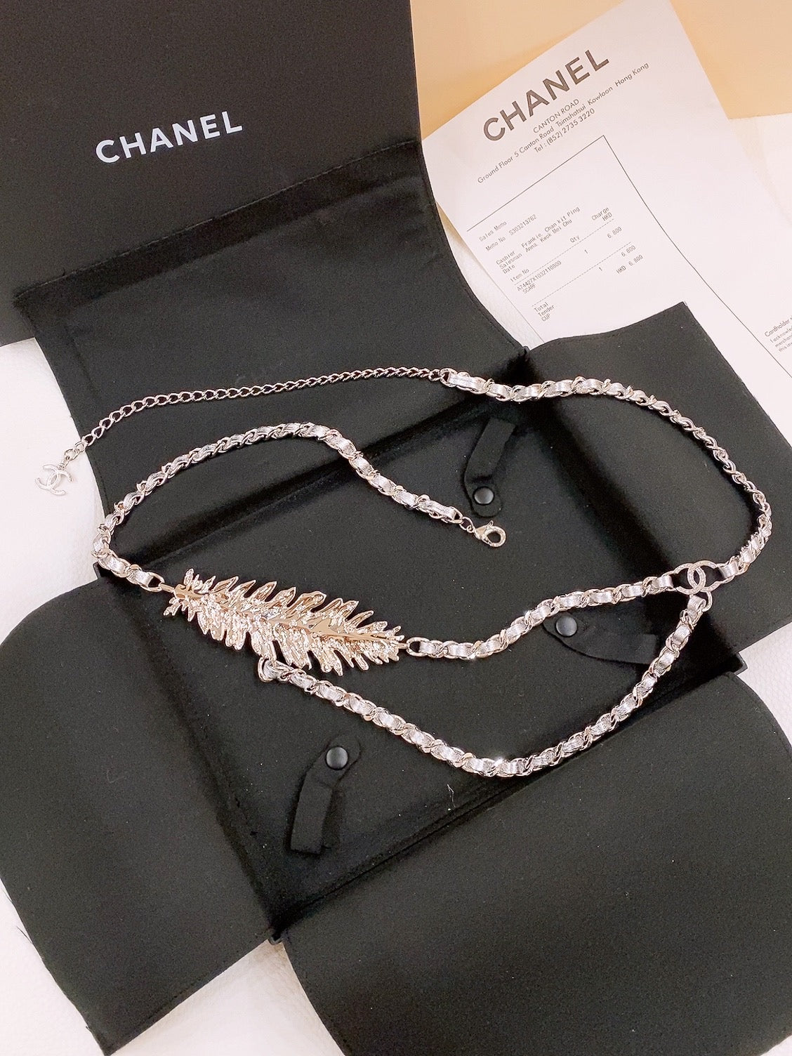 Chanel 2026 Crystal Leaf Chain Belt 214352