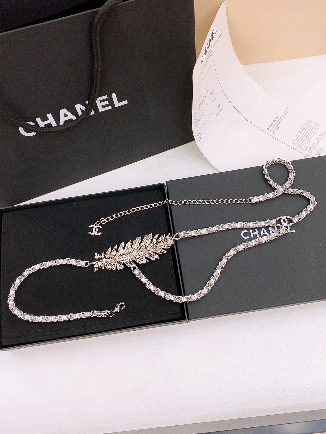 Chanel 2026 Crystal Leaf Chain Belt 214352
