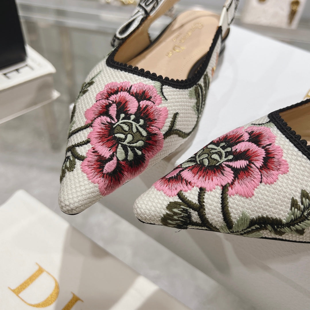 Dior 2026 Multicolor Floral J'Adior Slingback Pump Fabric Leather 630074