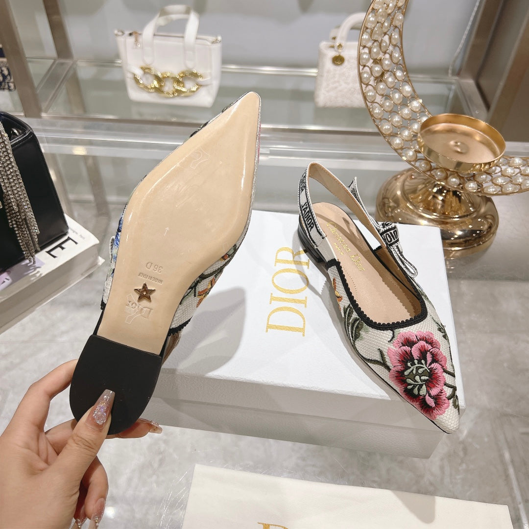 Dior 2026 Multicolor Floral J'Adior Slingback Pump Fabric Leather 630074