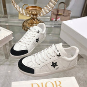 cd star sneaker white calfskin black suede