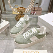 cd star sneaker white calfskin light green suede