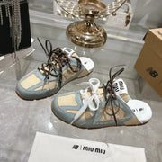 Miu x NB 530 SL Deco Mules Baby Blue mix Beige Leather 235297