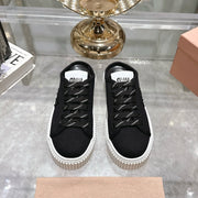 Miu 25C Sneaker Mules Black Demin Fabric 235316