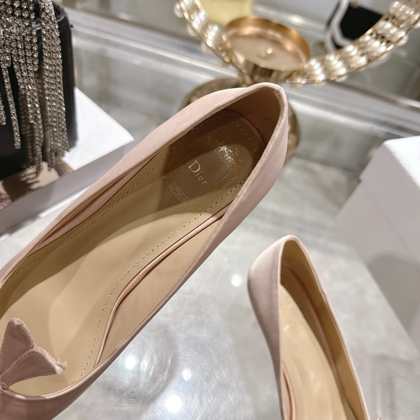 CD 26 Pump 35mm Light Pink Silk Satin 592206