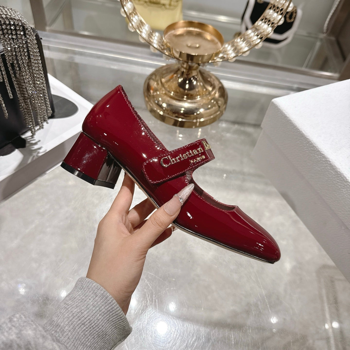 CD 26 Lolita High Heels 40 Dark Red Patent Leather 592208