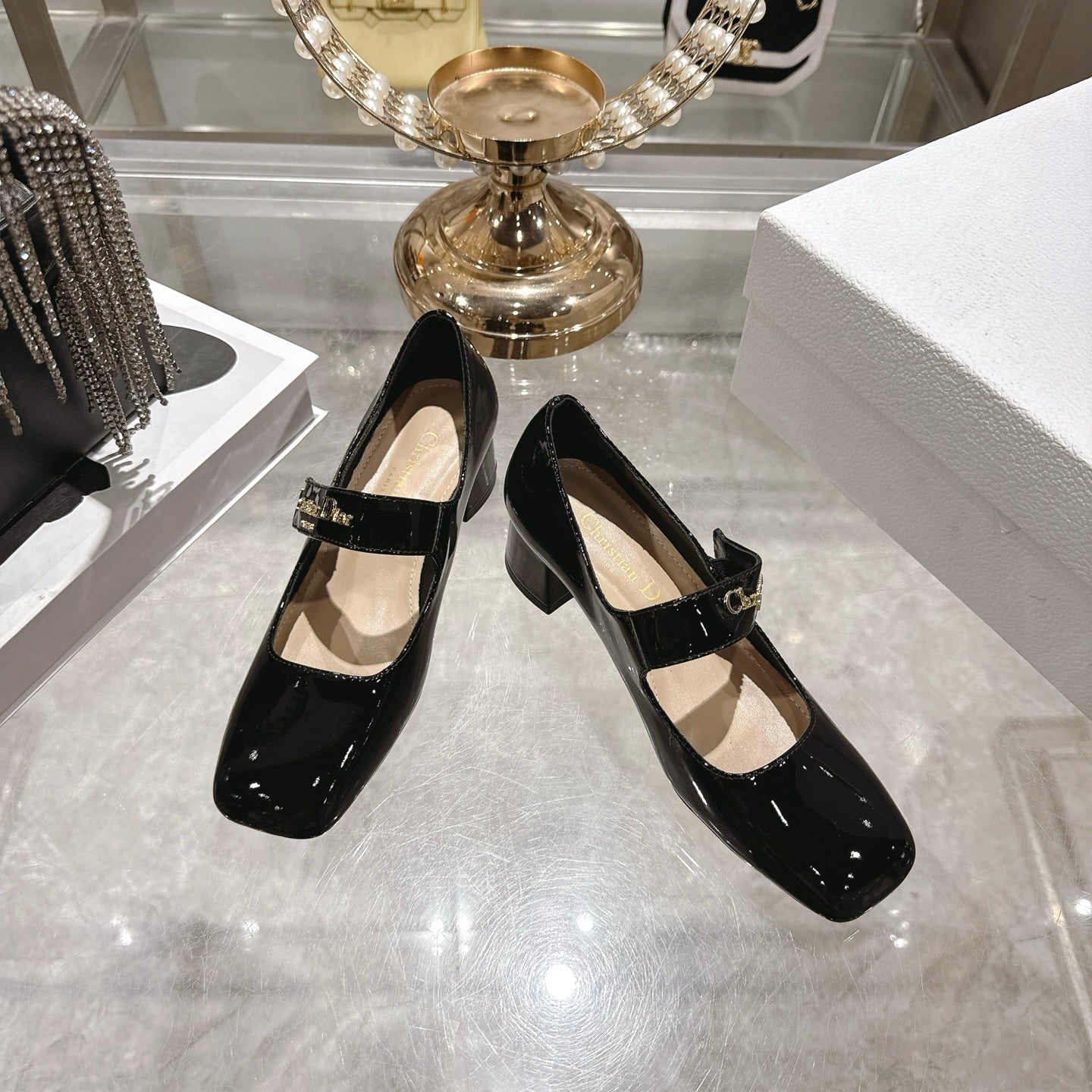 CD 26 Lolita High Heels 40 Black Patent Leather 592210