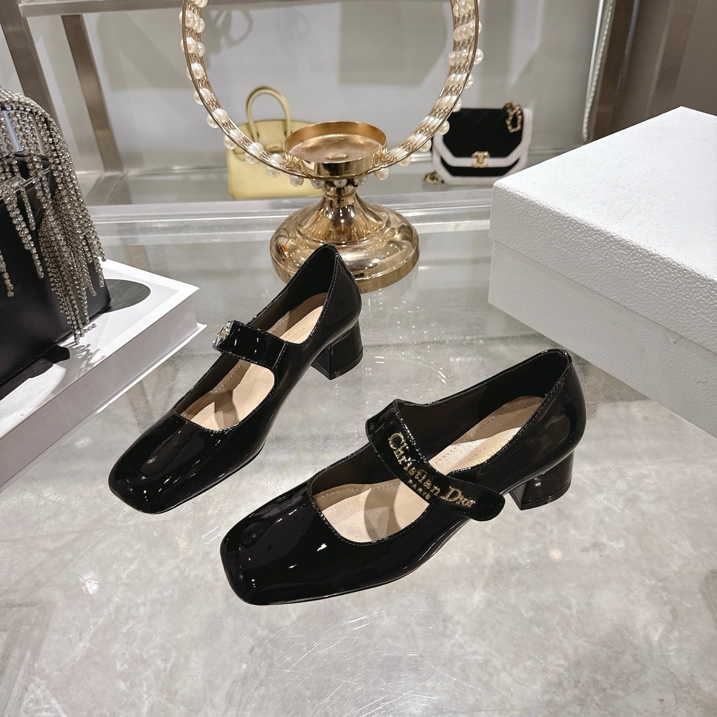 CD 26 Lolita High Heels 40 Black Patent Leather 592210