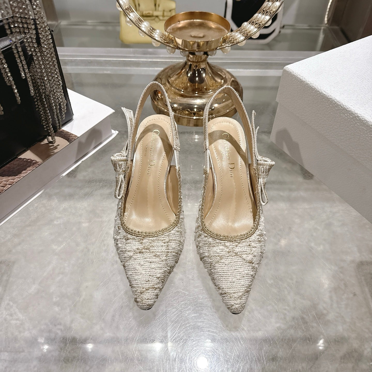 CD 26 Slingback 45mm Ivory Tweed 592236