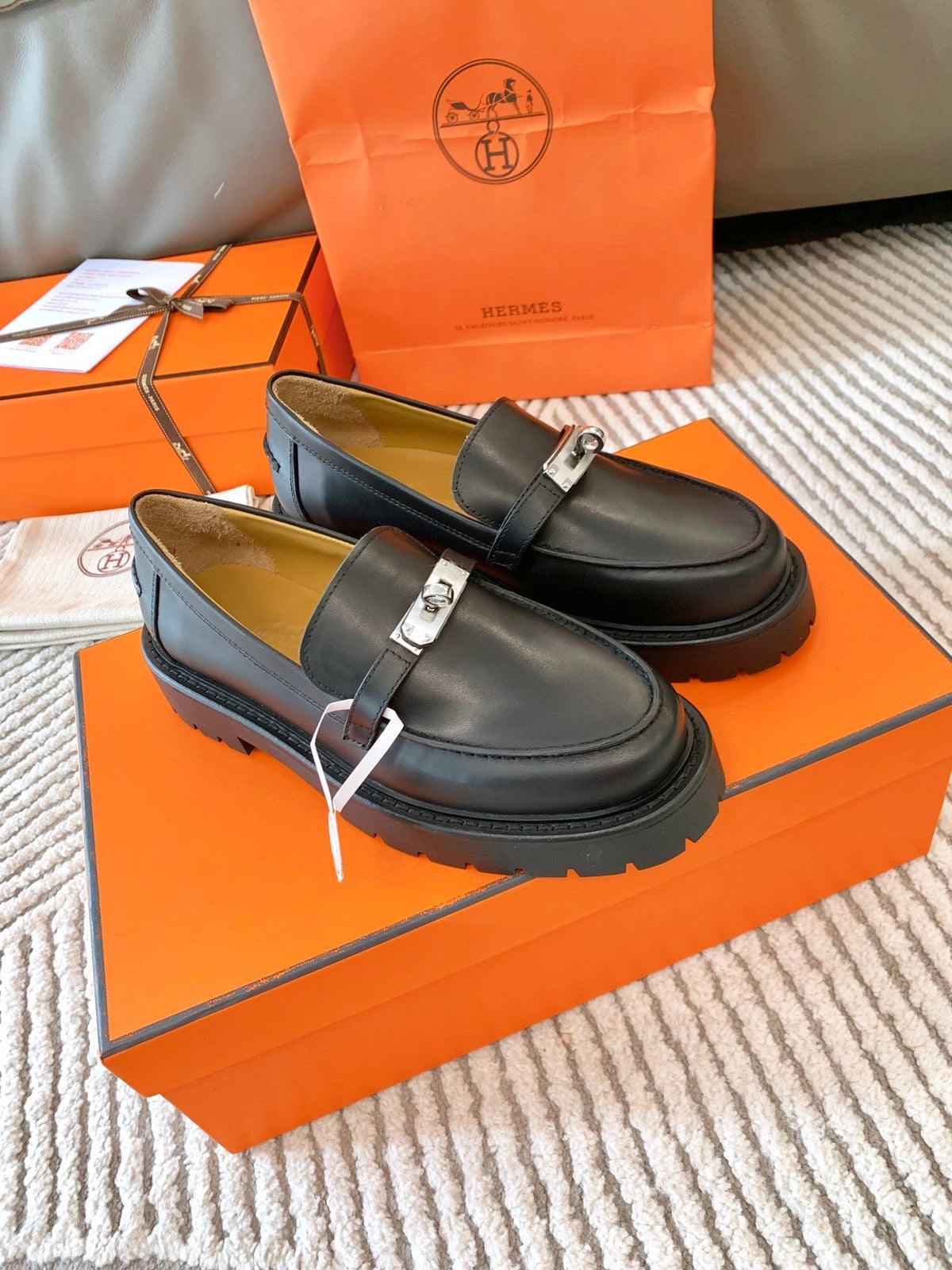 HM Icone Loafer Black Nappa Goat Leather 963174