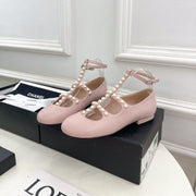 CC Mary Jane 10mm In Light Pink With Small Pearls Lambskin 948760