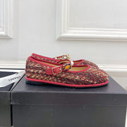 CC Ballet Flats 10mm Colorful Wool Tweed And Fabric 948832