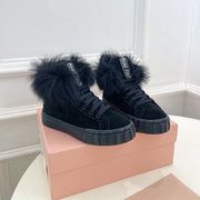 Miu Ankle Boots Black Wool