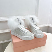 Miu Ankle Boots Smoke Gray Wool