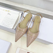 CD 25 Slingback Flat Nude Pink Patent Leather 307440