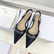 CD 25 Slingback Flat Black Calfskin 307441