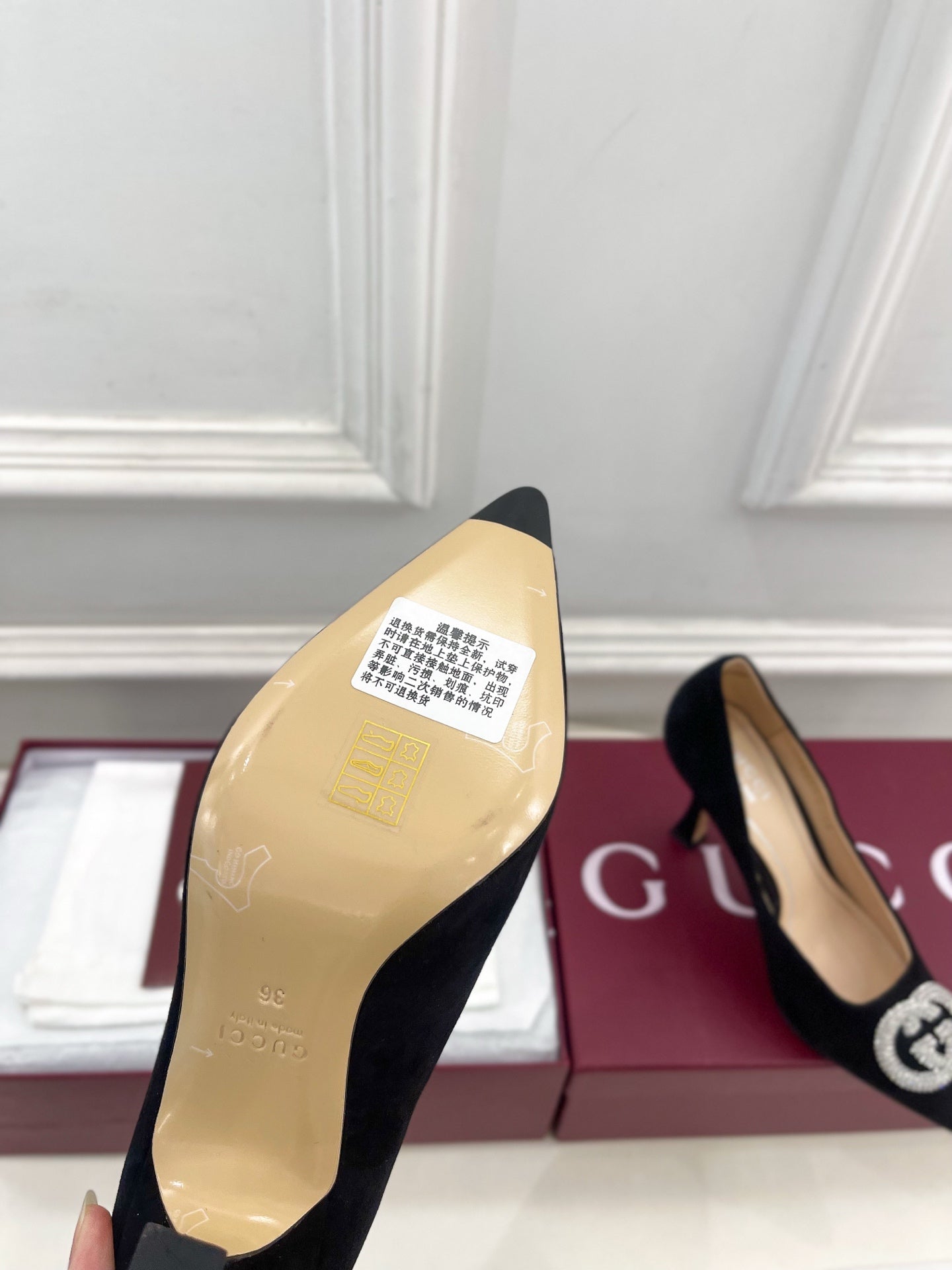 GG 26 High-Heeled 85 Pumps Black Suede 587074