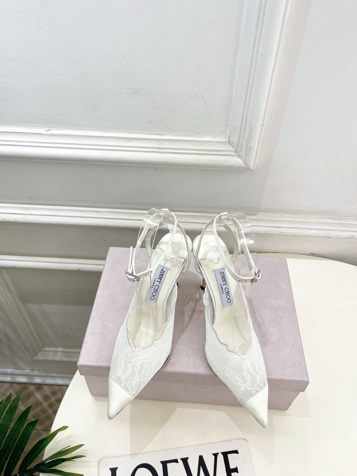 Jimmy Choo 2026 Faiz 90mm Pump White Lace Leather