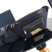 Dior Rider 2.0 Zipper Waist Bag Black Cowhide 336227