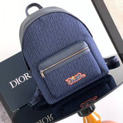 Dior  Rider 2.0 Zipper Backpack Navy Blue Cowhide 336223