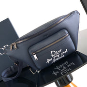 Dior Rider 2.0 Zipper Waist Bag Navy Blue Cowhide 336242