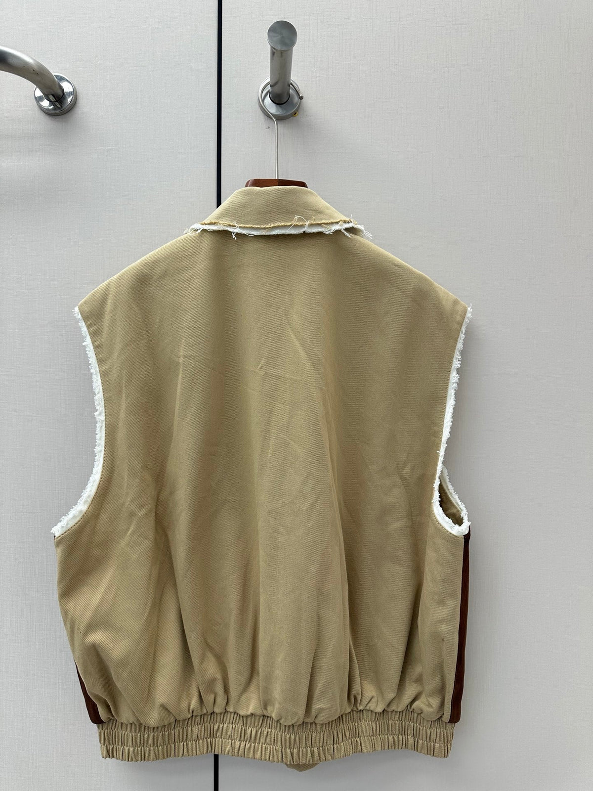 Miumiu 2026 Vest Brown Beige Suede Fabric 420984