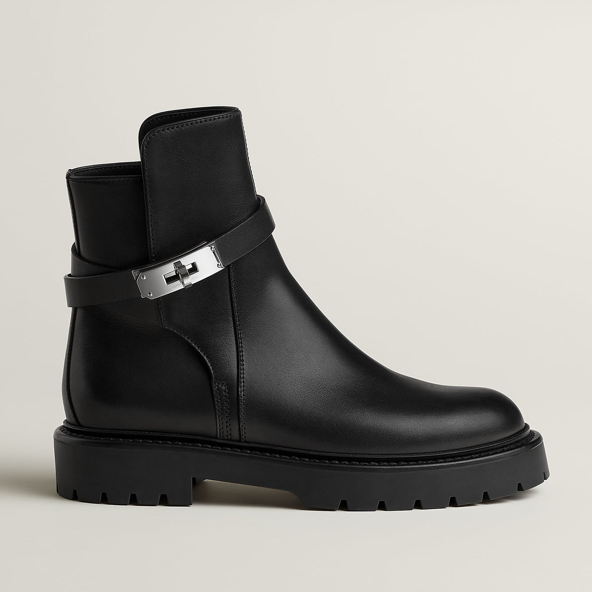 Hermes 2026 Jeff Ankle Boots Black Leather