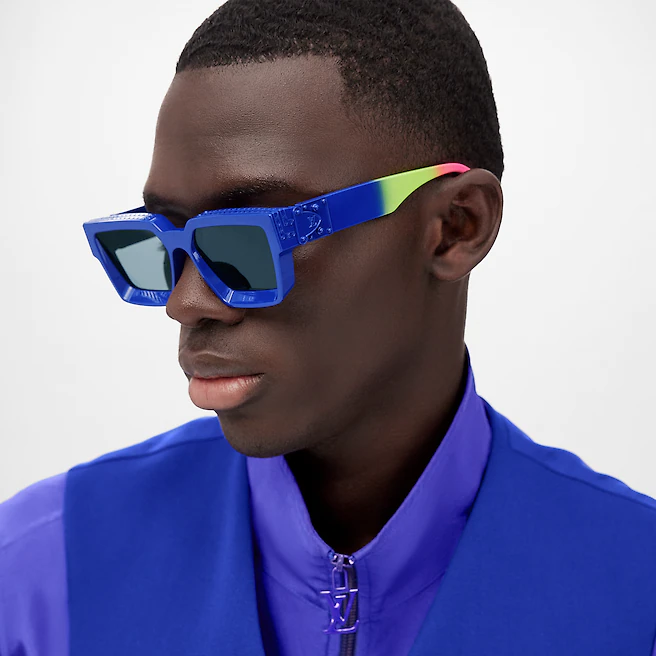 RECTANGLE SUNGLASSES 575847 IN BLUE MIX MULTICOLOR ACETATE