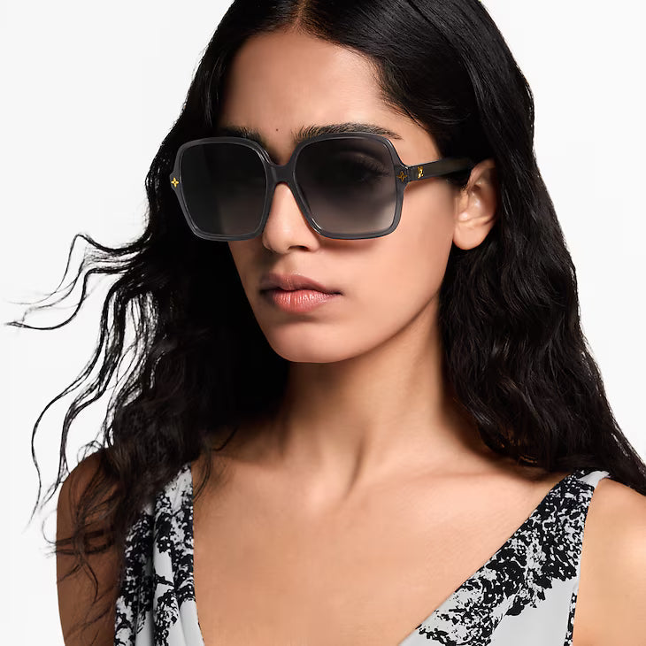SQUARE SUNGLASSES 581357 IN BLACK ACETATE