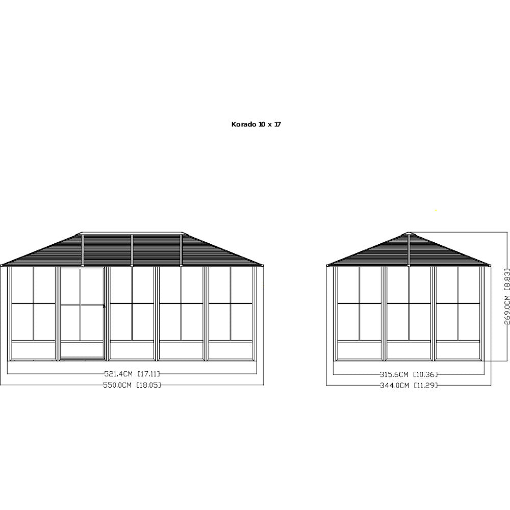 Sojag Korado Solarium with Rectangular Roof