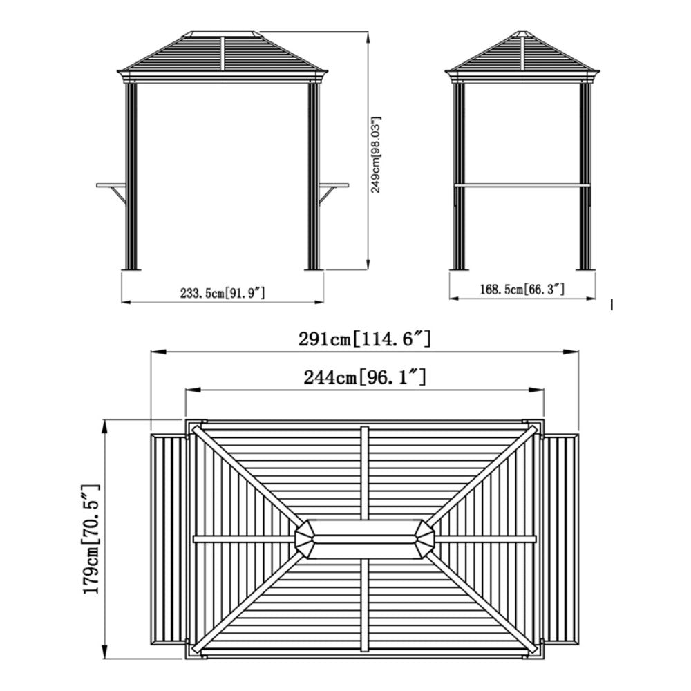 Sojag BBQ Mykonos Hardtop Grill Gazebo