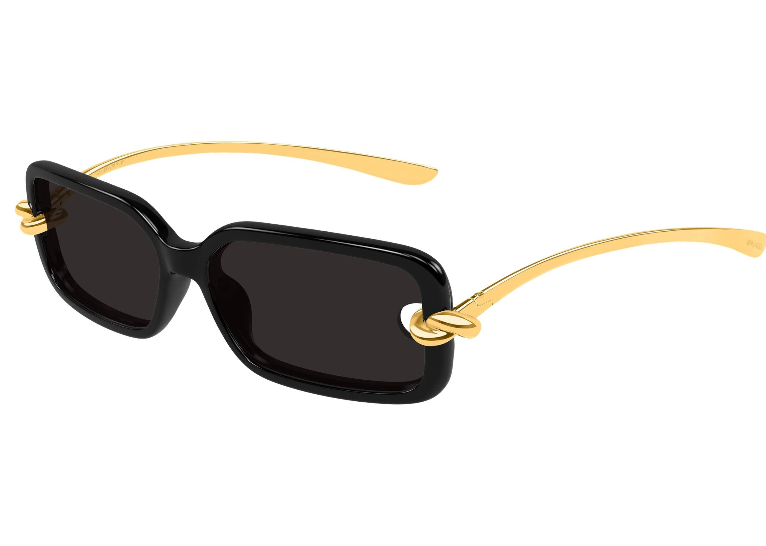 Bottega Veneta 2026 Black Knot Rectangular Sunglasses